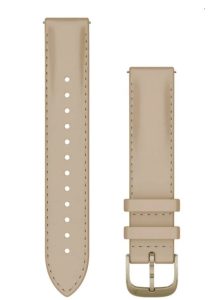 Siksniņa Garmin  Quick Release Bands (18 mm) Light sand leather, cream gold hardware 