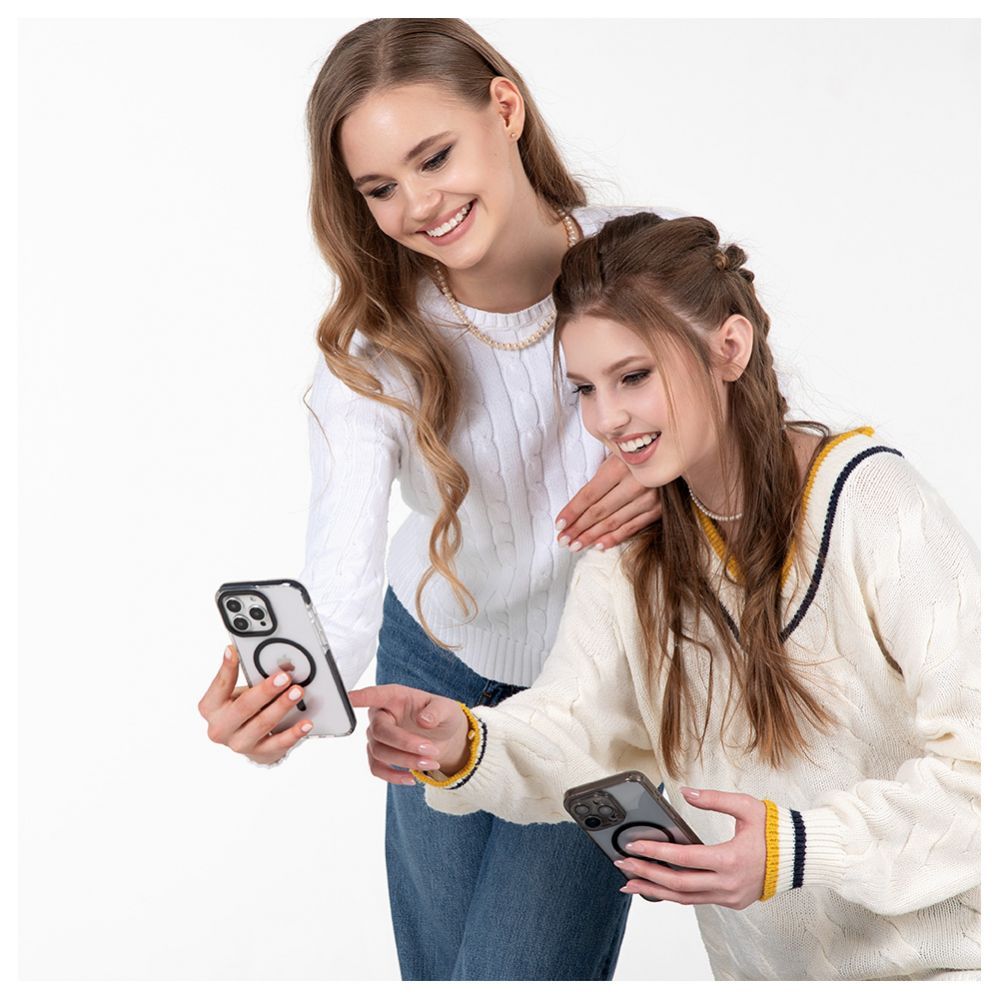 Aizmugurējais vāciņš Evelatus Apple iPhone 15 Pro Max Clear Case PC+TPU With MagSafe Transparent Black