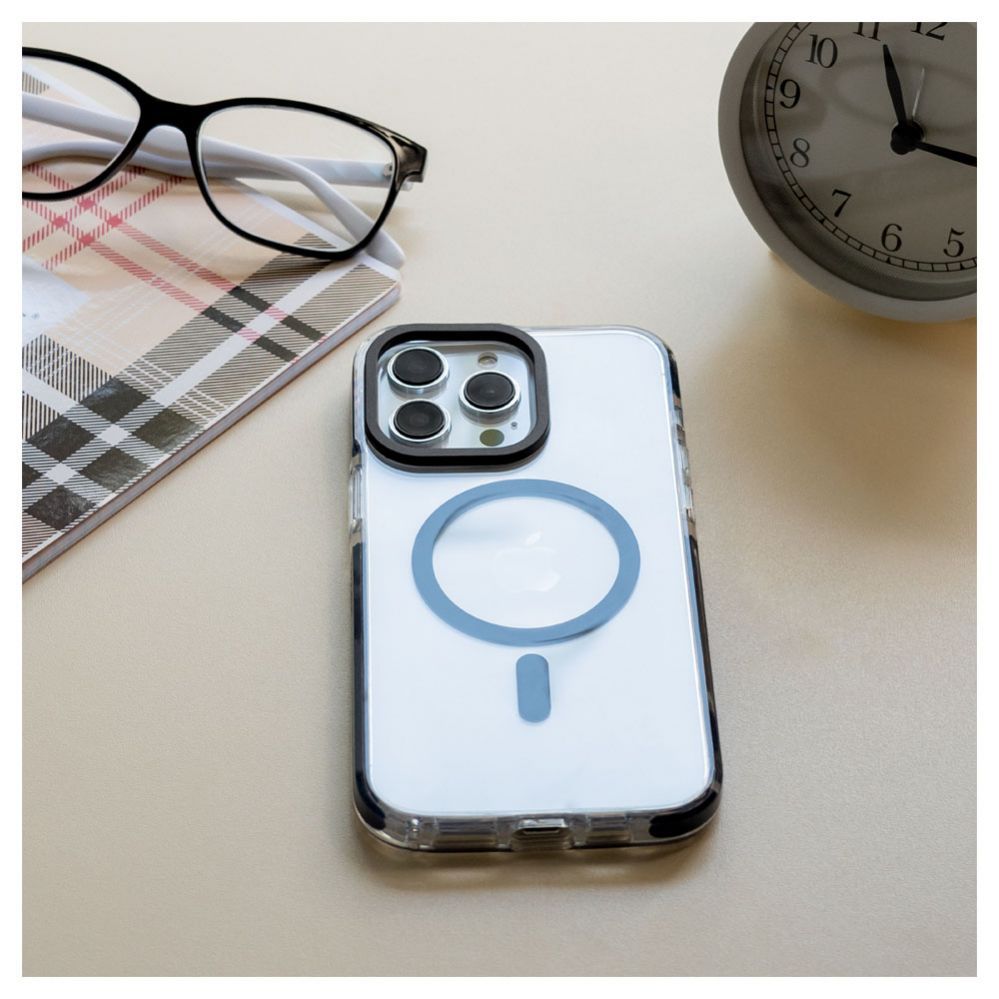 Aizmugurējais vāciņš Evelatus Apple iPhone 15 Pro Max Clear Case PC+TPU With MagSafe Transparent Black