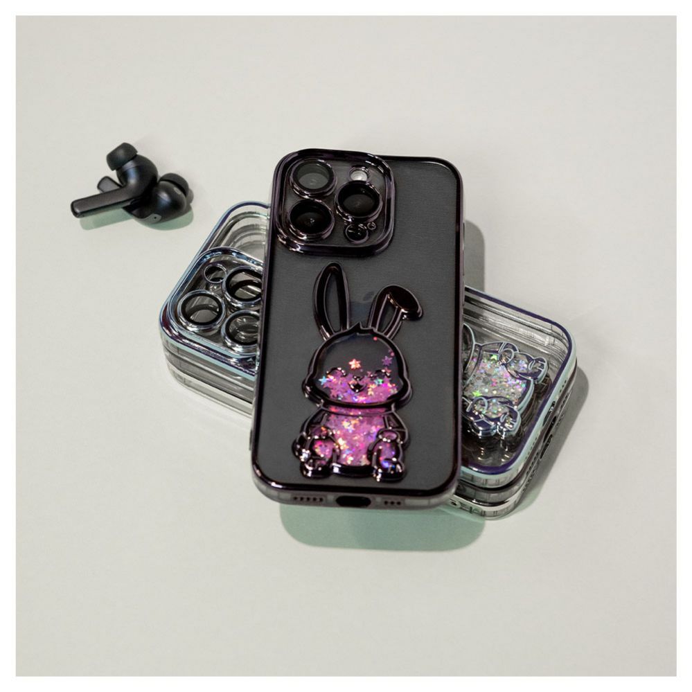 Aizmugurējais vāciņš iLike Apple iPhone 14 Pro Silicone Case Print Desire Rabbit Purple