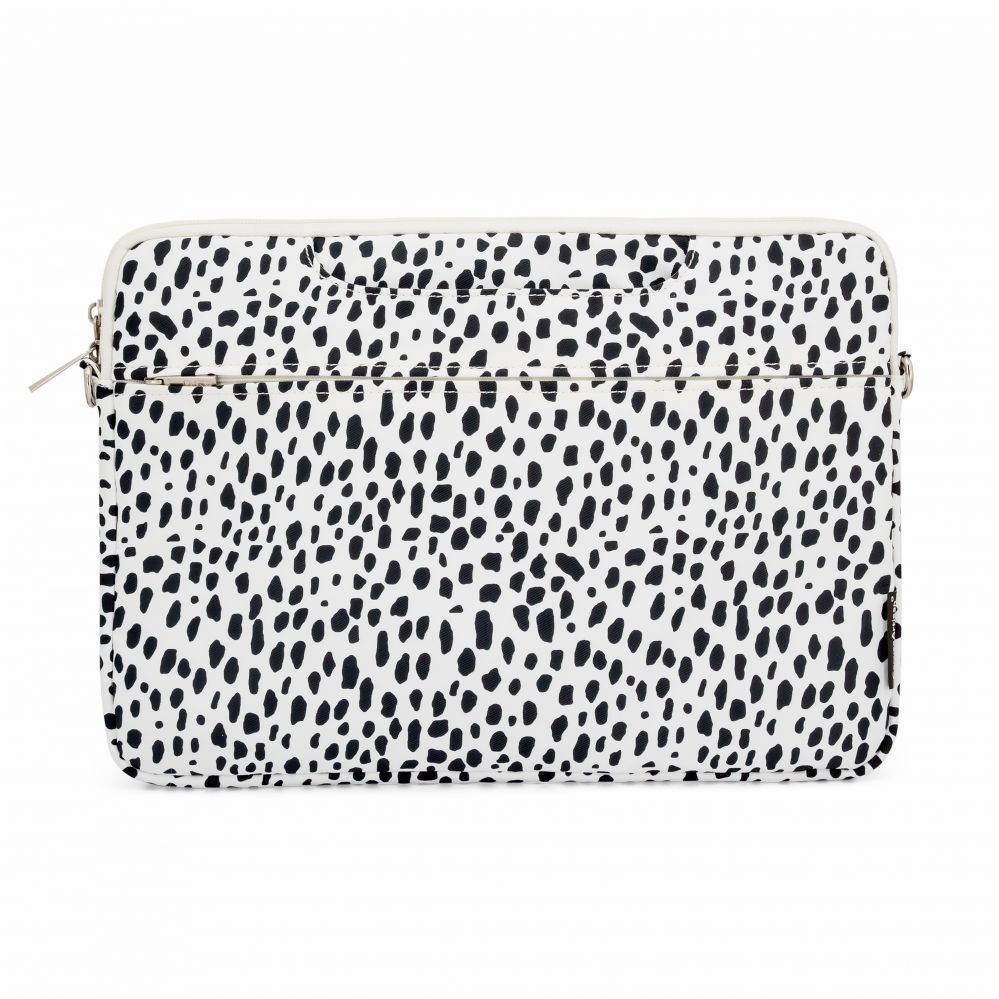 Laptop Bag iLike 13-14 Inches Fabric Laptop Bag With Strap Leopard White