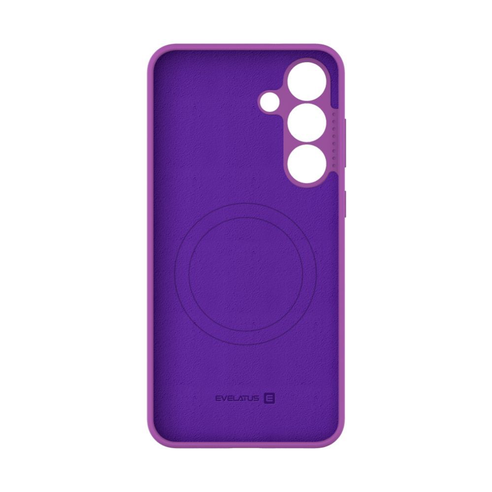 Back panel cover Evelatus Samsung Galaxy S25 FE Premium Magnetic Soft Touch Silicone Case Purple