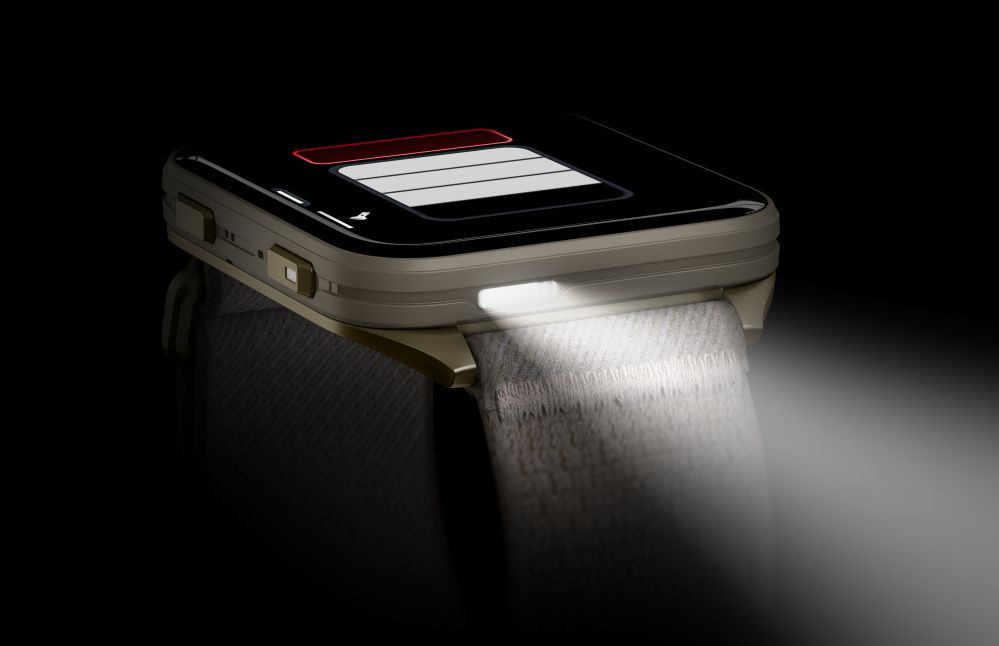 Nutikell Garmin Venu X1 Soft Gold with Titanium Caseback and French Grey Nylon Band