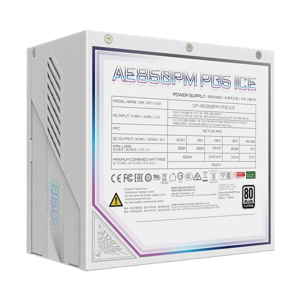 Комплектующие для компьютера Gigabyte GIGABYTE AORUS ELITE P850W 80+ Platinm