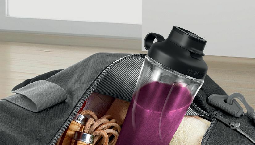 Mikserid ja blenderid Bosch VitaPower ToGo Smoothie Maker MMB2111S Tabletop, 450 W, Jar material Tritan, Jar capacity 0.6 L, Ice crushing, Silver