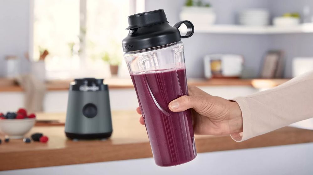 Mikserid ja blenderid Bosch VitaPower ToGo Smoothie Maker MMB2111S Tabletop, 450 W, Jar material Tritan, Jar capacity 0.6 L, Ice crushing, Silver