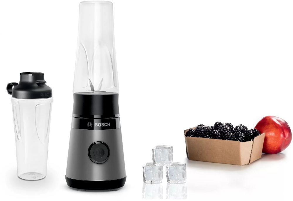 Mikserid ja blenderid Bosch VitaPower ToGo Smoothie Maker MMB2111S Tabletop, 450 W, Jar material Tritan, Jar capacity 0.6 L, Ice crushing, Silver