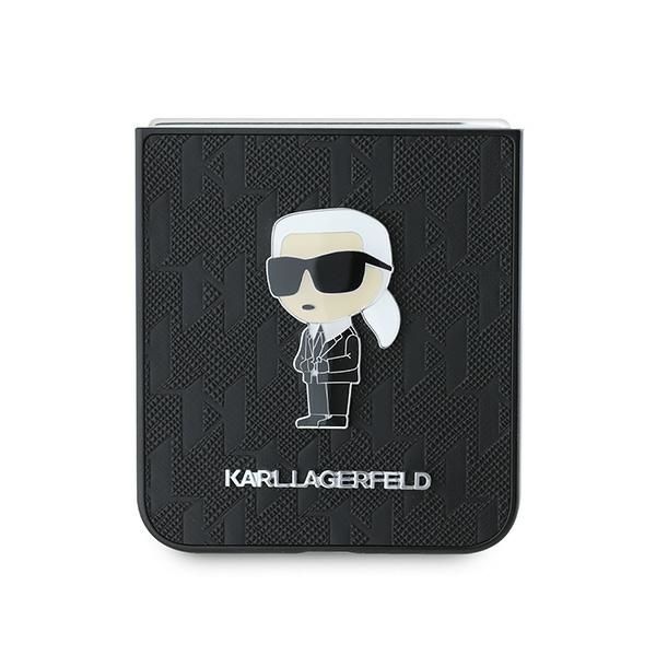 Back panel cover Karl Lagerfeld Karl Lagerfeld Saffiano Monogram Ikonik Pin Case for Samsung Galaxy Z Flip 6 - Black