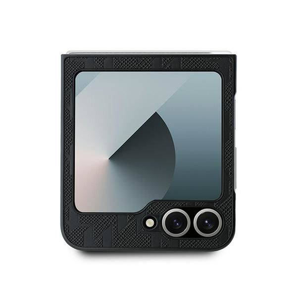 Back panel cover Karl Lagerfeld Karl Lagerfeld Saffiano Monogram Ikonik Pin Case for Samsung Galaxy Z Flip 6 - Black