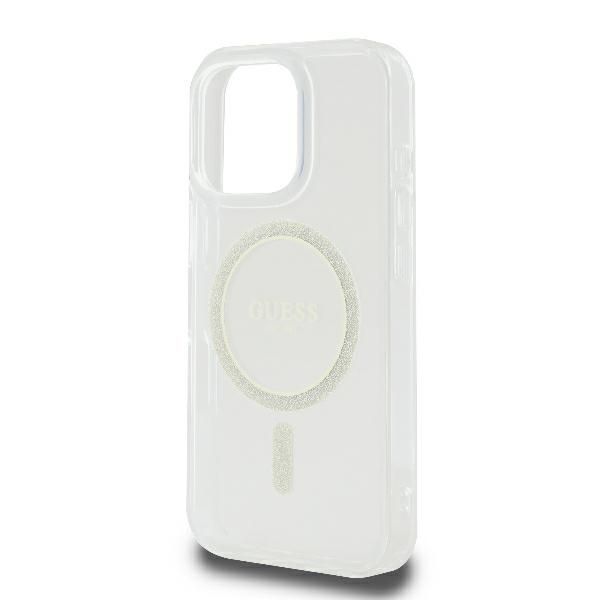 Other Phone Accessory Guess Guess GUHMP16LHFGERET iPhone 16 Pro 6.3" transparent hardcase IML Glitter Circle MagSafe