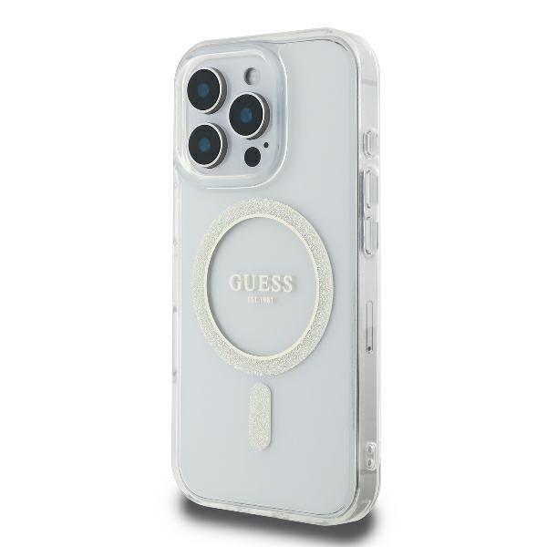 Other Phone Accessory Guess Guess GUHMP16LHFGERET iPhone 16 Pro 6.3" transparent hardcase IML Glitter Circle MagSafe