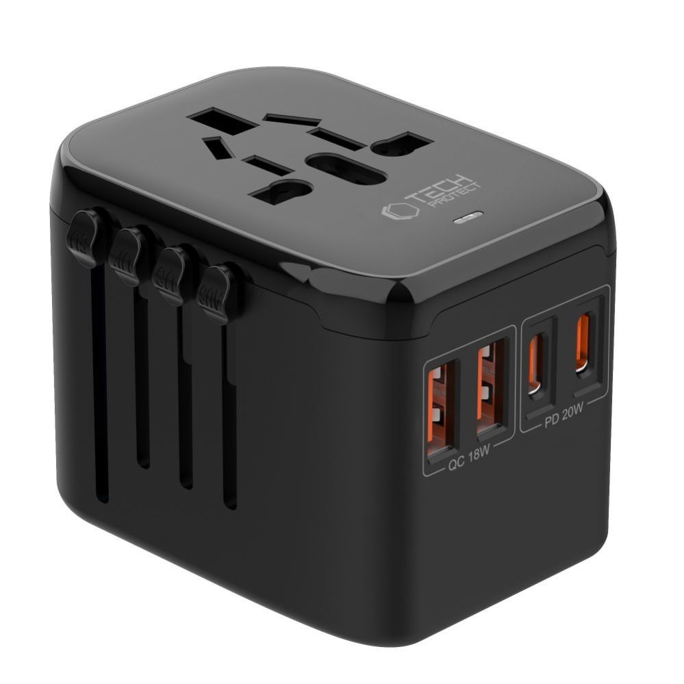 Другие товары Tech-Protect Tech-Protect TA200 EU / UK / US / AU adapter - black