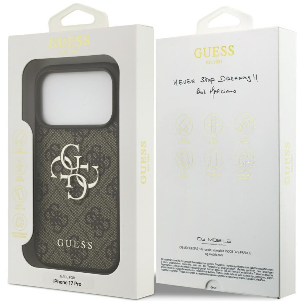 Kitos prekės Guess Guess 4G Big Logo Case for iPhone 17 Pro - Brown