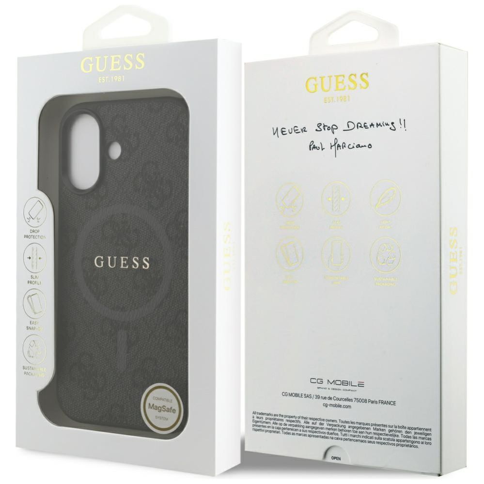 Kitos prekės Guess Guess 4G Ring Classic Logo MagSafe case for iPhone 17 - black