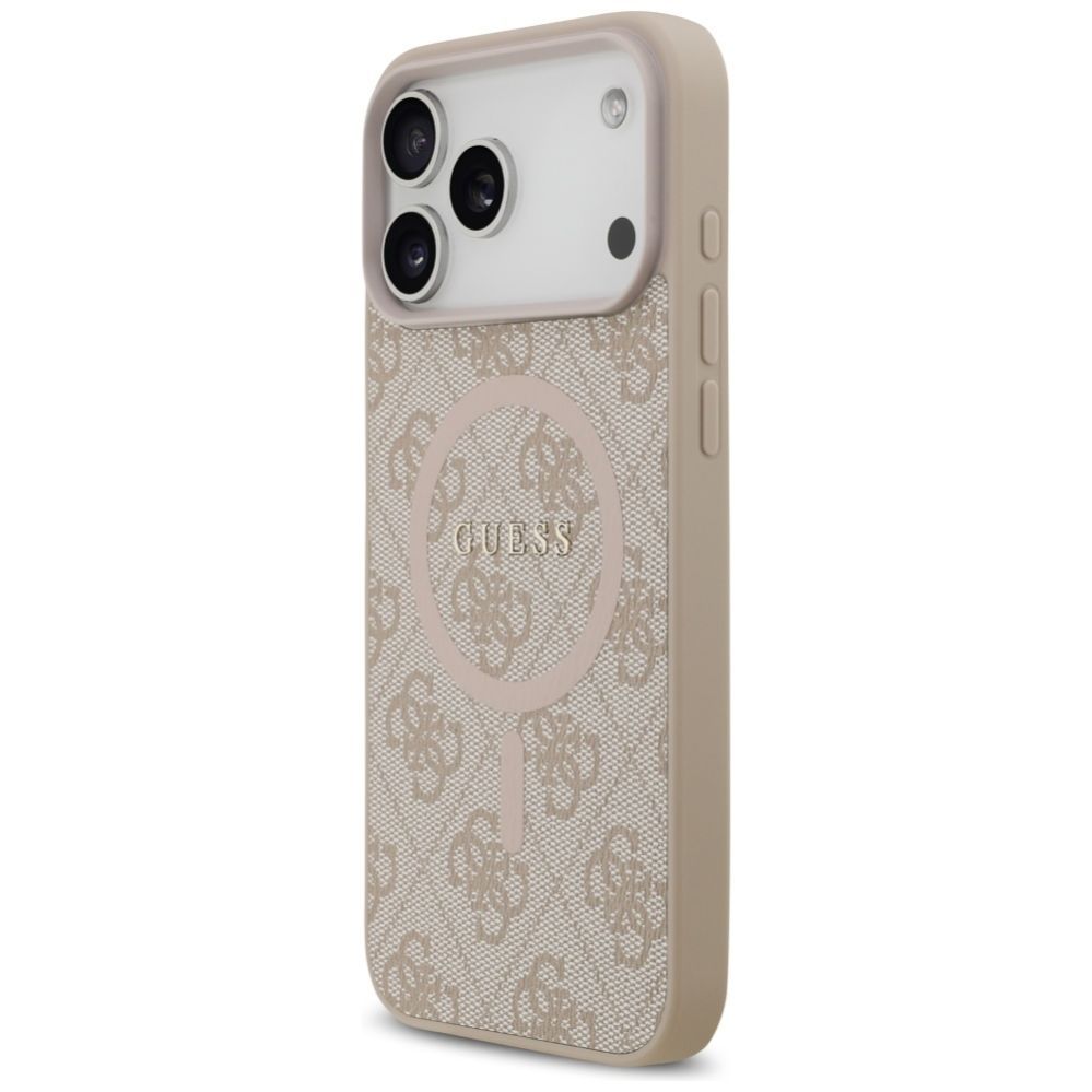Citas preces Guess Guess 4G Ring Classic Logo MagSafena iPhone 17 Pro Max Case - Pink