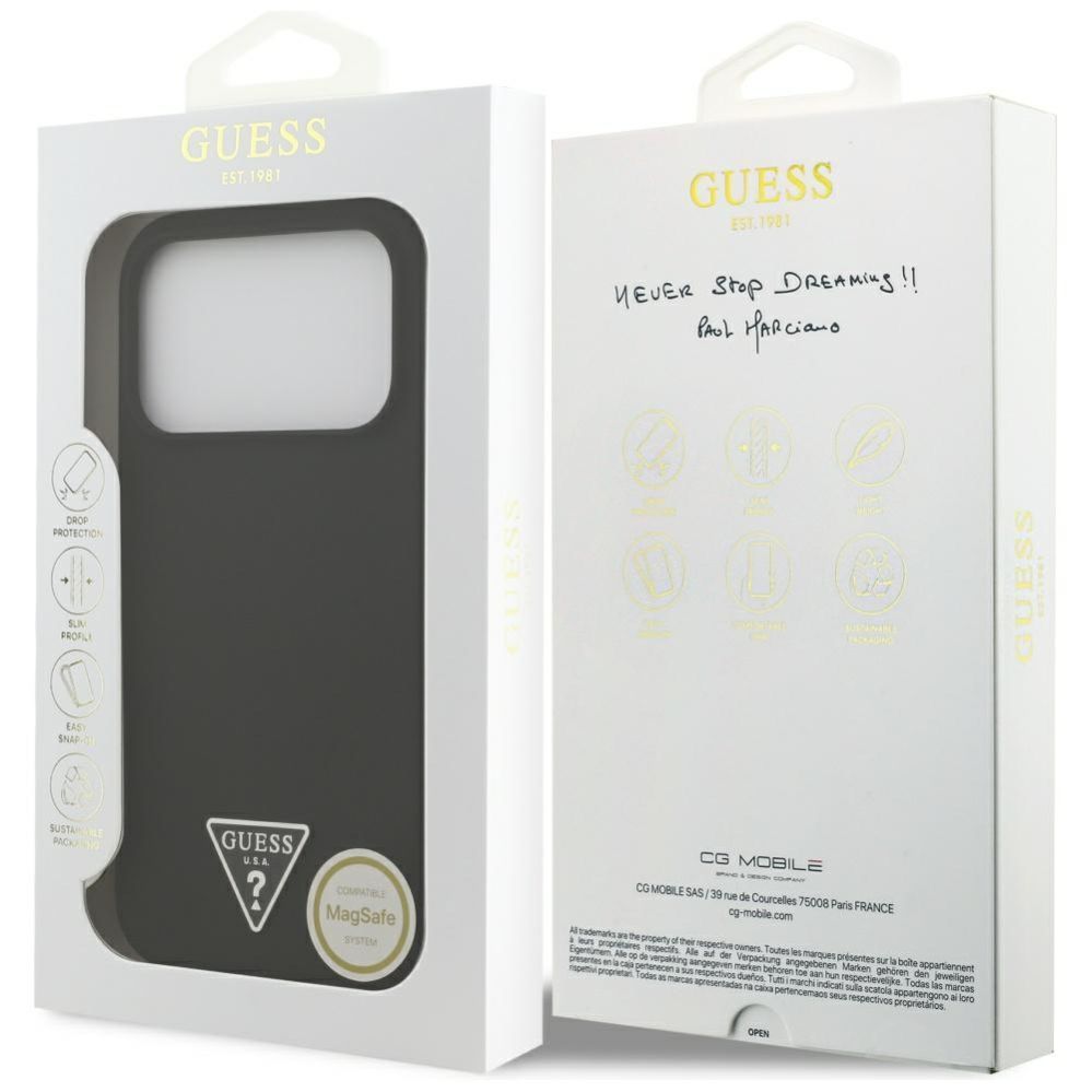 Другие товары Guess Guess Silicone Triangle Logo MagSafe Case for iPhone 17 Pro Max - Black
