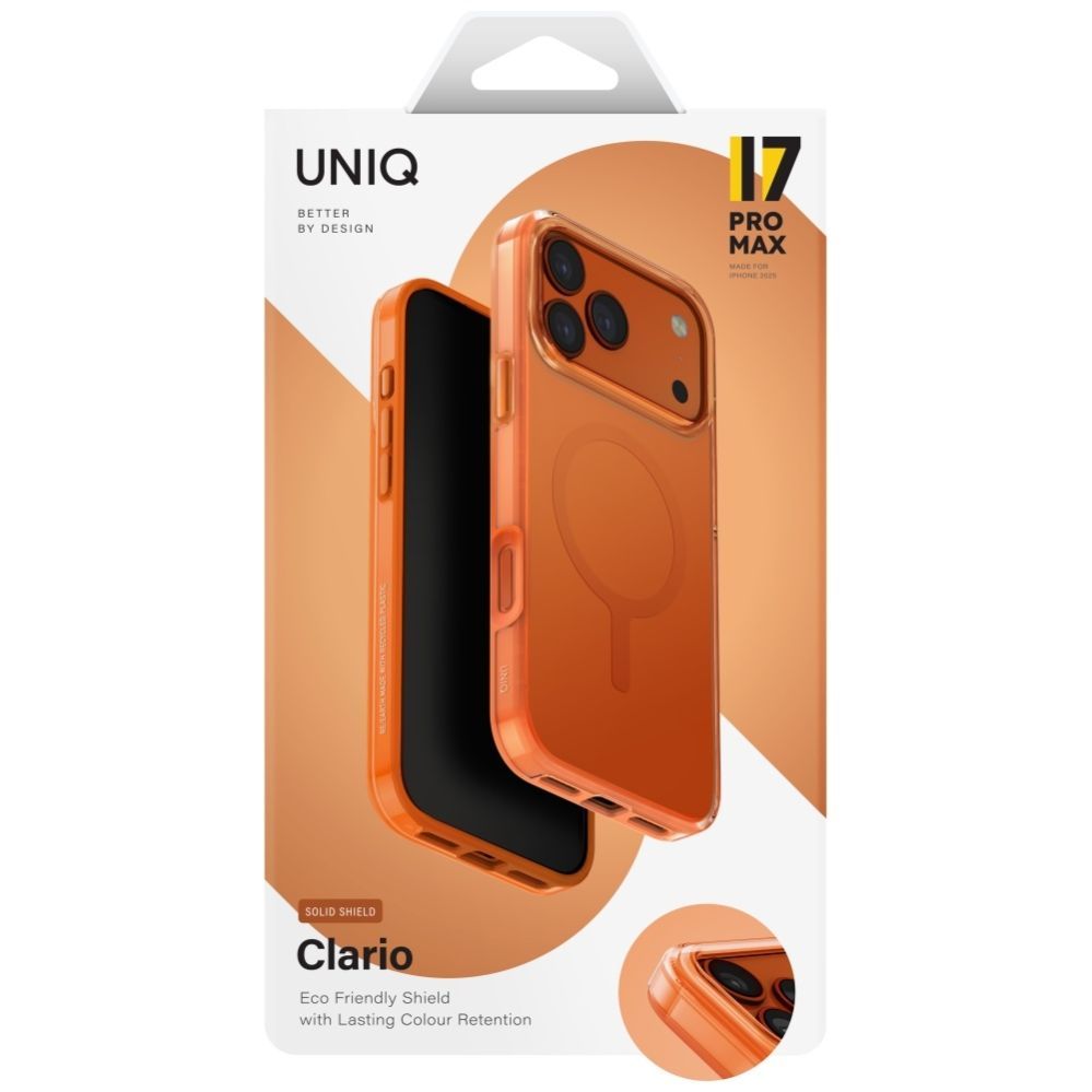 Muud kaubad UNIQ Uniq Clario Magclick Charging Case for iPhone 17 Pro Max - Orange