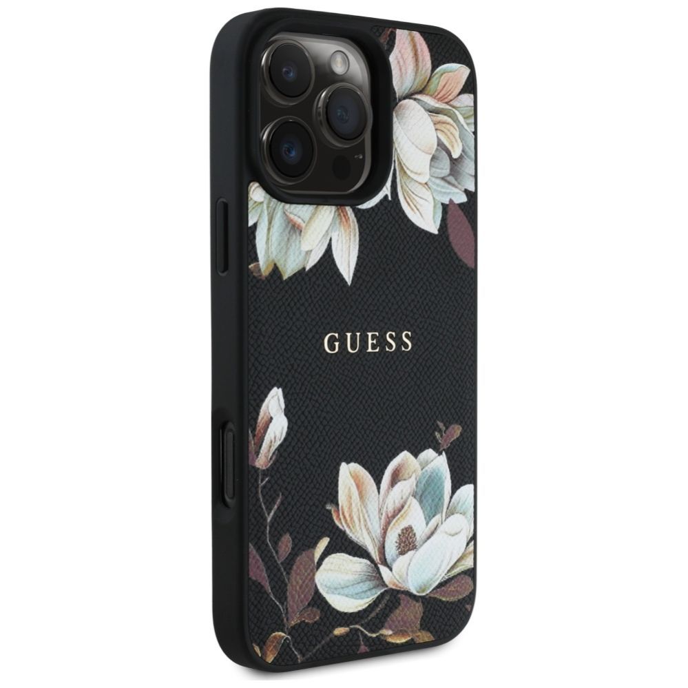 Другие товары Guess Guess Grained Printed Flower Pattern MagSafe case for iPhone 16 Pro Max black