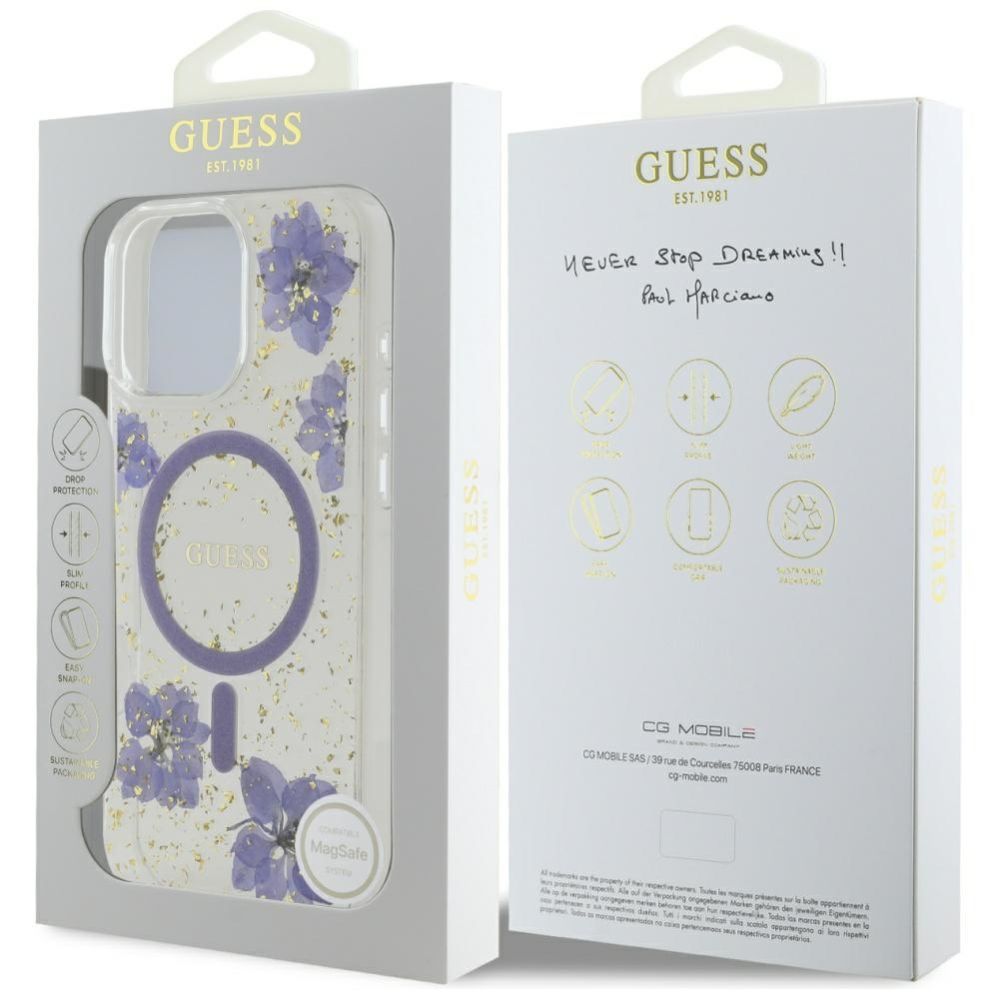Other goods Guess Guess Resin Flowers MagSafe case for iPhone 16 Pro - purple