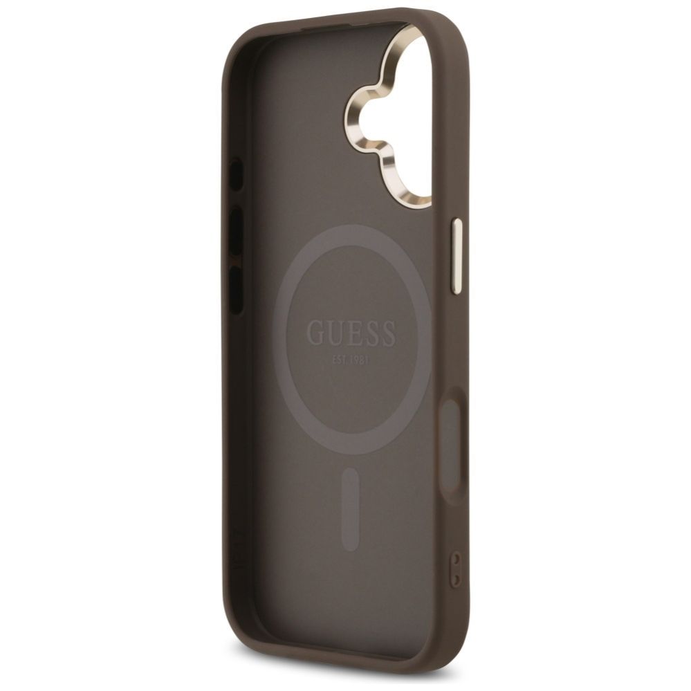 Muud kaubad Guess Guess 4G Triangle Logo MagSafe Case for iPhone 17 - Brown and Gold