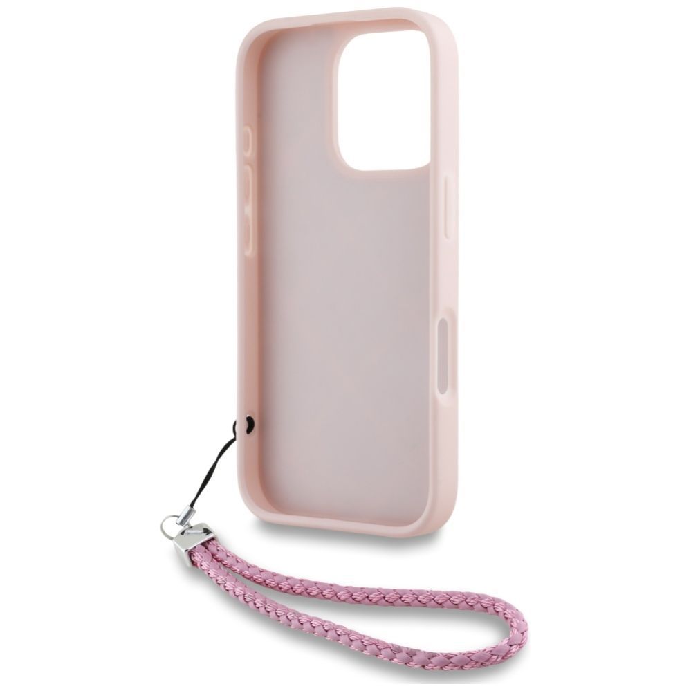 Другие товары Karl Lagerfeld Karl Lagerfeld Quilted Initial Logo & Chain Strap iPhone 16 Pro Case - Pink