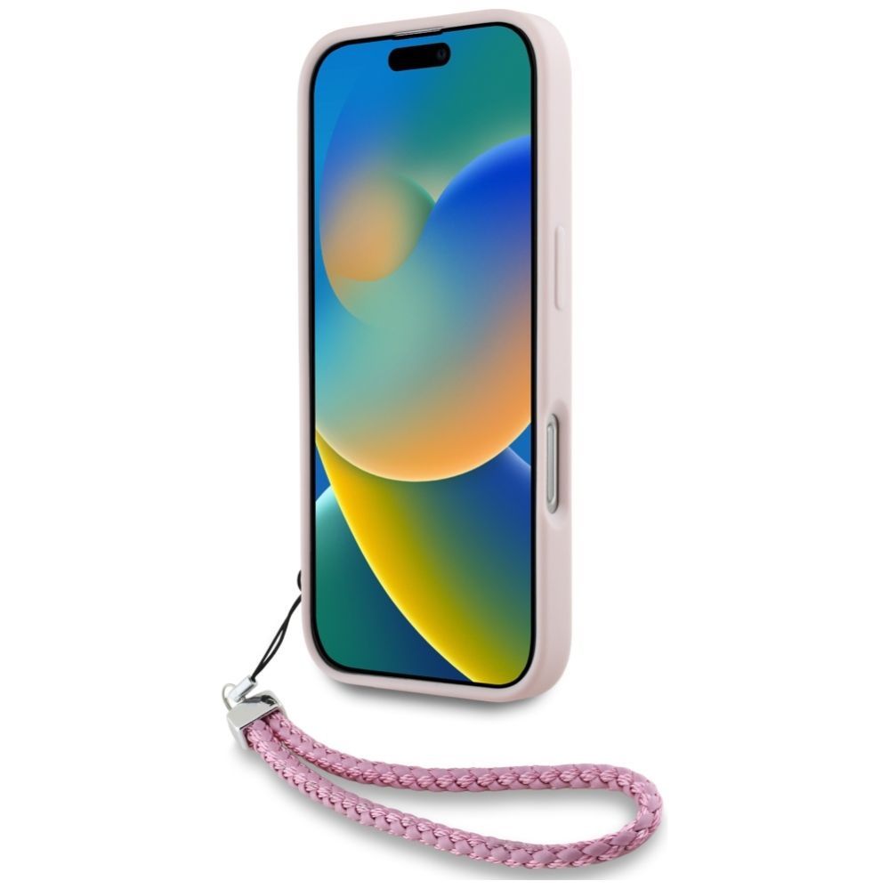 Другие товары Karl Lagerfeld Karl Lagerfeld Quilted Initial Logo & Chain Strap iPhone 16 Pro Case - Pink