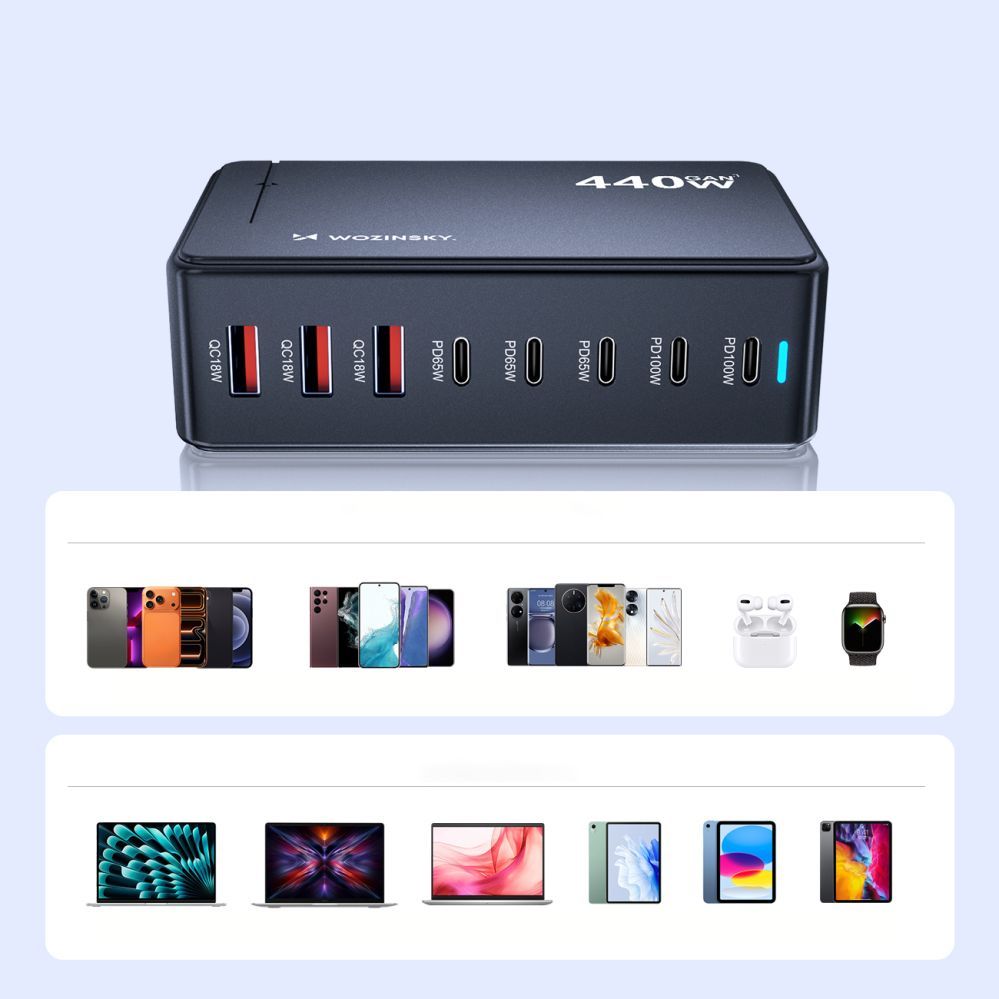 Other goods Wozinsky Wozinsky WSL-440 440W Gan QC3 Charging Station - Black