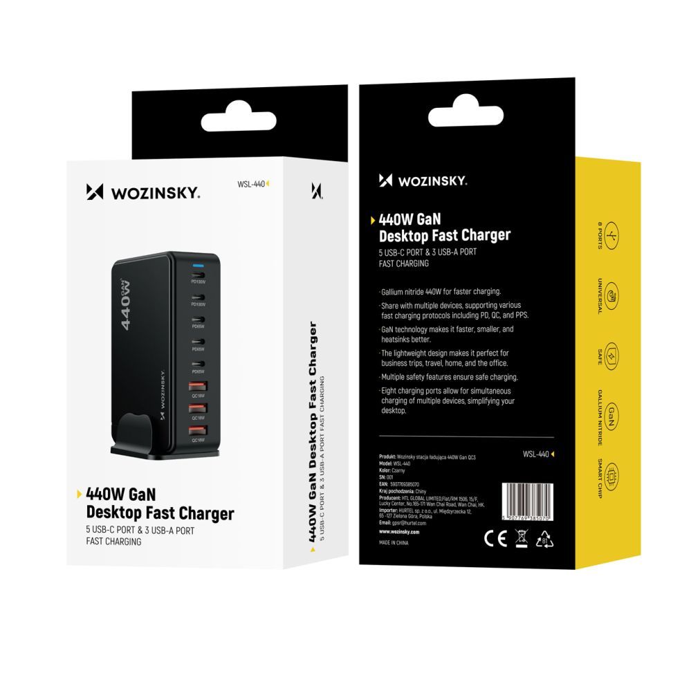 Other goods Wozinsky Wozinsky WSL-440 440W Gan QC3 Charging Station - Black