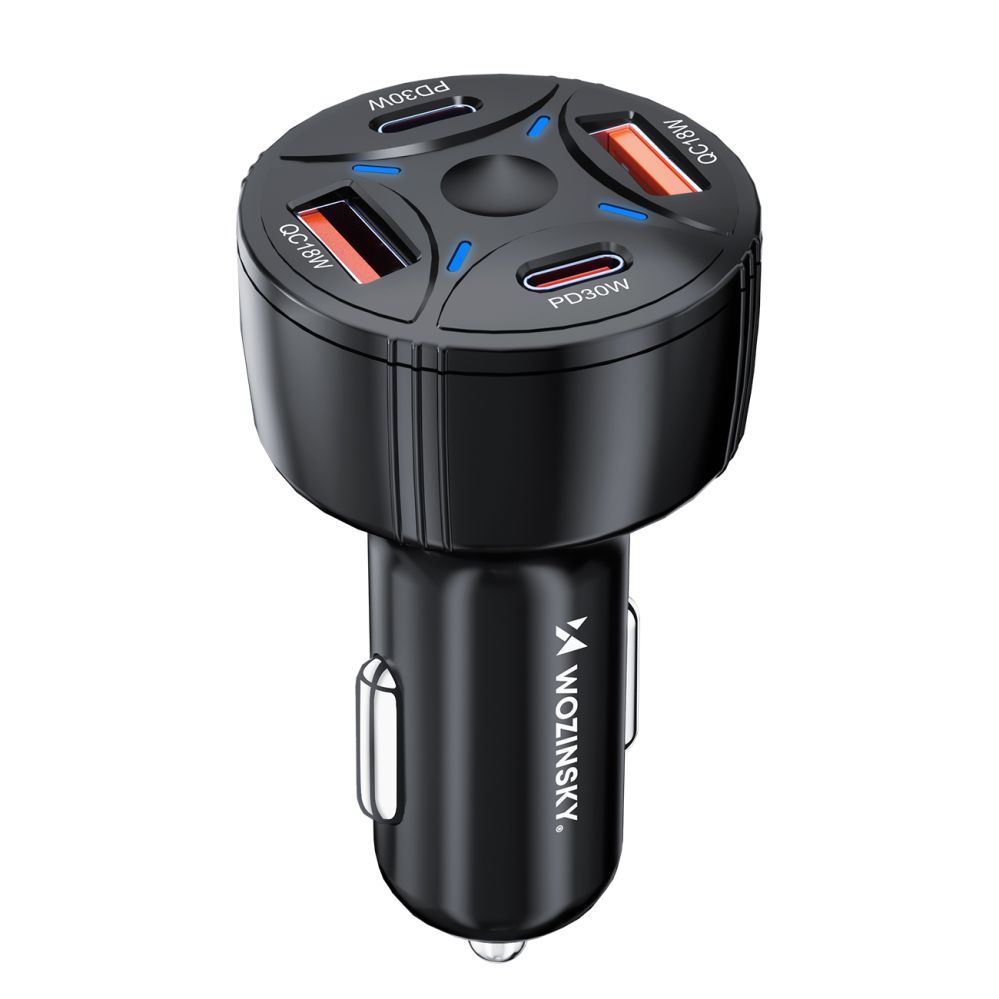 Другие товары Wozinsky Wozinsky WLS-04 60W Car Charger 2xUSB-C 2xUSB-A - Black