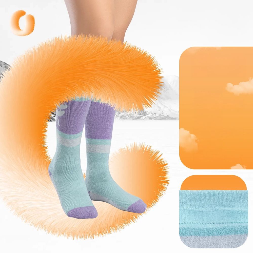 Other goods Rockbros Qunature 037202 ski socks size 43-48 (L/XL) - purple-green