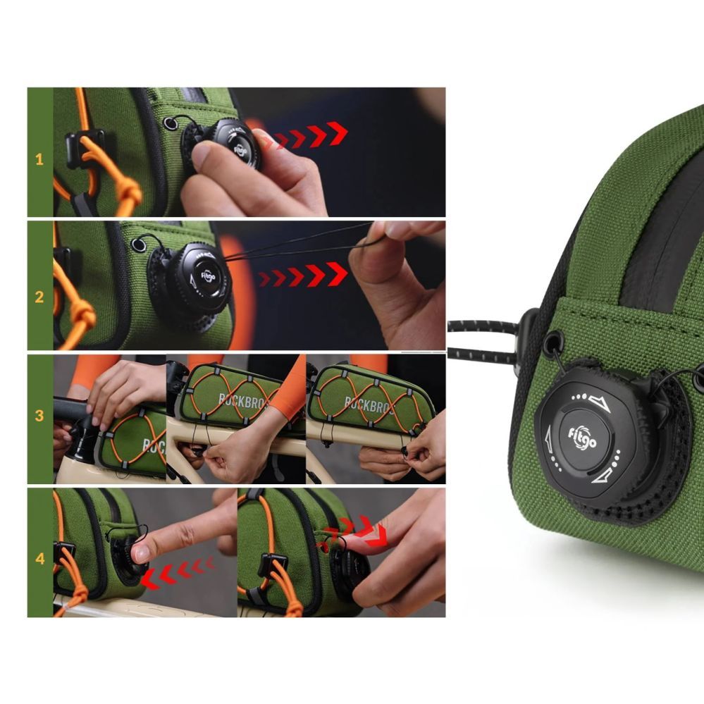 Muud kaubad Rockbros Rockbros 30120045001 ROAD TO SKY bicycle bag for the top frame tube, waterproof, 0.7L - green