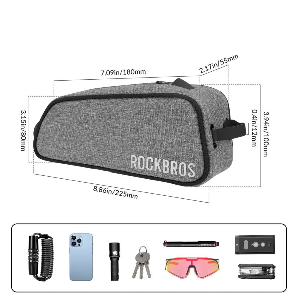 Muud kaubad Rockbros Rockbros 30120045003 ROAD TO SKY bicycle bag for the top frame tube, waterproof, 0.7L - gray