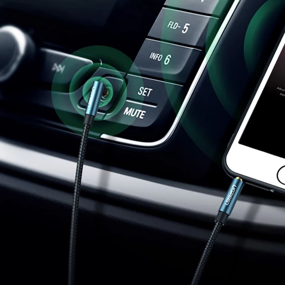 Кабель Ugreen Ugreen angled AUX cable 2 x mini jack 3.5 mm 1m blue (AV112)