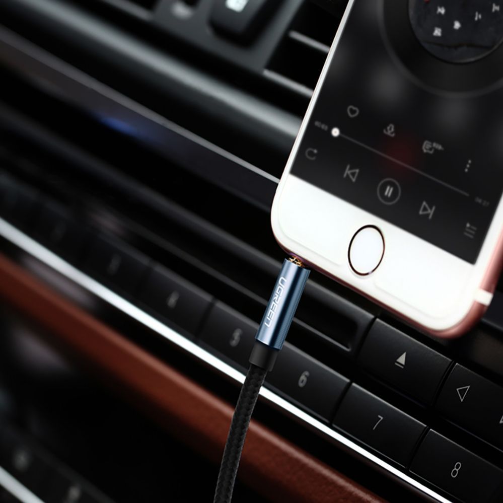 Кабель Ugreen Ugreen angled AUX cable 2 x mini jack 3.5 mm 1m blue (AV112)