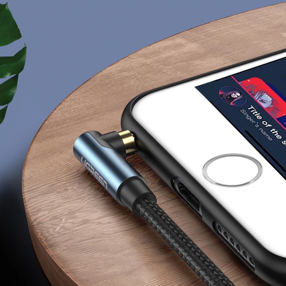 Кабель Ugreen Ugreen angled AUX cable 2 x mini jack 3.5 mm 1m blue (AV112)