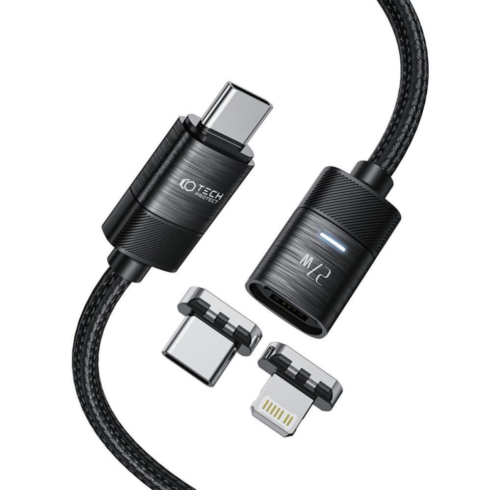 Кабель Tech-Protect Tech-Protect UltraBoost magnetic 2in1 cable USB-C - Lightning / USB-C PD 27W 3A 2m - black
