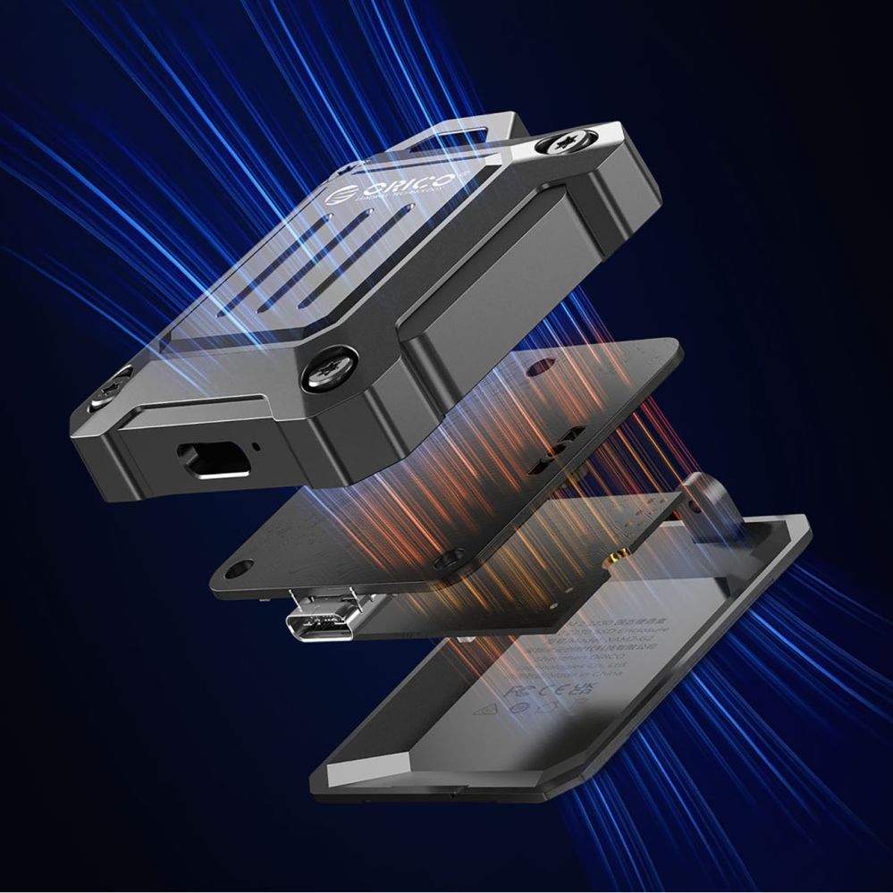 Cita datorprece Orico Orico XAM2 M.2 2230 USB-C 3.2 Tactical Reinforced Disk Bay - Black