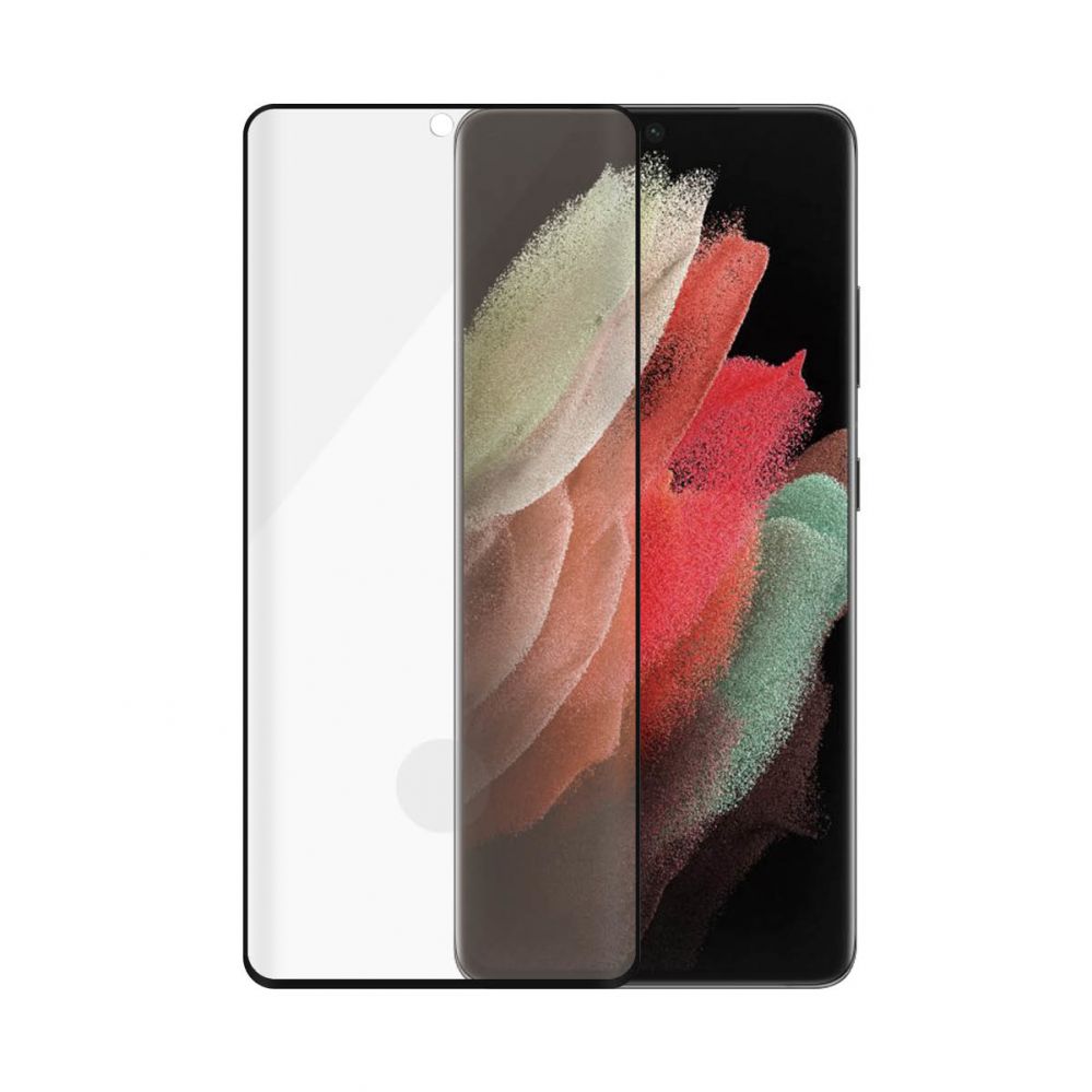 Back panel cover PanzerGlass Samsung, Galaxy S21 Ultra Series, Antibacterial glass, Black, Antifingerprint screen protector, Case Friendly, Compatible with the in-screen fingerprint reader