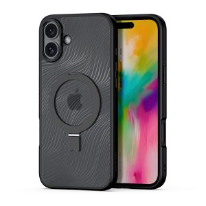 Aizmugurējais vāciņš Dux Ducis  Dux Ducis Aimo Mag case with MagSafe and stand for iPhone 16 - black 