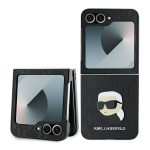Back panel cover Karl Lagerfeld  Karl Lagerfeld Saffiano Monogram Case for Samsung Galaxy Z Flip 6 - Black 
