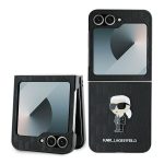 Back panel cover Karl Lagerfeld  Karl Lagerfeld Saffiano Monogram Ikonik Pin Case for Samsung Galaxy Z Flip 6 - Black 