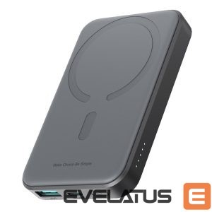 Ārējais akumulators Joyroom  Powerbank Joyroom JR-W020 Mini 5000mAh USB-A USB-C inductive 20W - black + USB-C / USB-C cable 