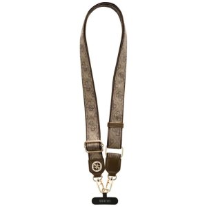 Citas preces Guess  Guess Universal CBDY 4G Tether Patch Strass Metal Logo Phone Lanyard - Brown 