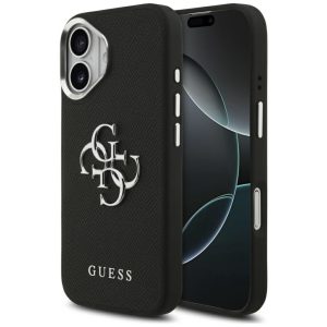 Kitos prekės Guess  Guess Grained Big 4G Classic Logo case for iPhone 17 - black 
