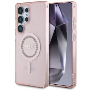 Kitos prekės Guess  Guess Rhinestones Printed Classic Logo MagSafe Samsung Galaxy S25 Ultra Case Pink 