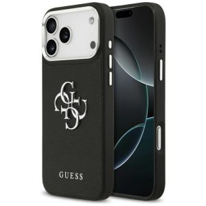 Kitos prekės Guess  Guess Grained Big 4G Classic Logo case for iPhone 17 Pro Max - black 