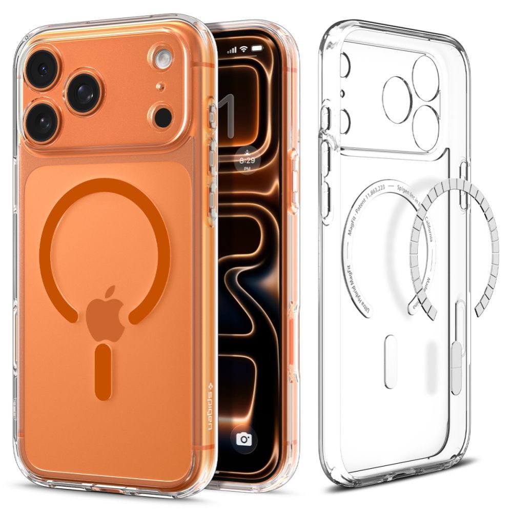 Citas preces Spigen Spigen Ultra Hybrid MagSafe Case for iPhone 17 Pro - Clear Orange