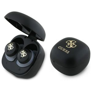 Kitos prekės Guess  Guess Bluetooth headphones GUTWSJ144ESK TWS + docking station black/black Iridescent 4G Printed Logo 