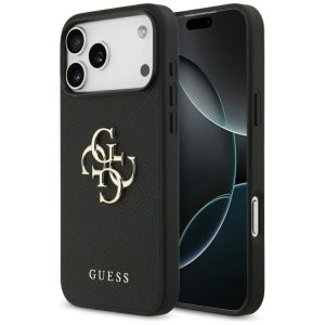 Kitos prekės Guess  Guess Grained Big 4G & Classic Logo case for iPhone 17 Pro Max - black 