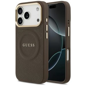 Kitos prekės Guess  Guess Peony Hot Stamp MagSafe Case for iPhone 17 Pro - Brown 